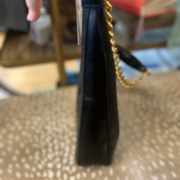 Streets Ahead Black Lamb Leather Women's Bag with Gorgeous Gold Chain - Picture 5 of 8